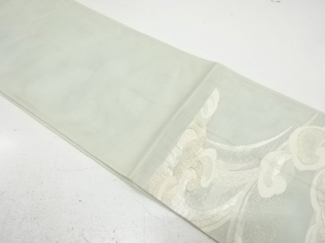  アンティーク　絽　荒波模様織り出し袋帯（材料）